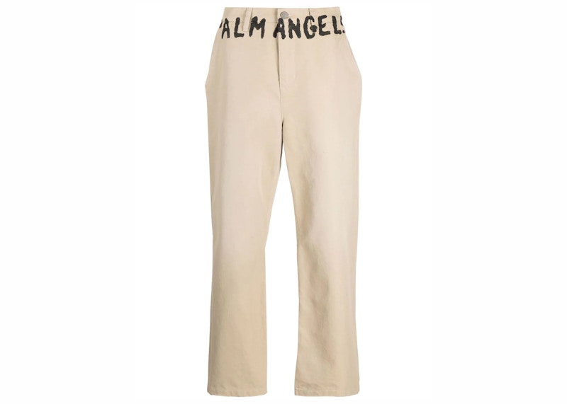 Palm Angels Seasonal Logo Chinos Pants Beige/Black