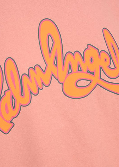 Palm Angels Seasonal Logo Inside Out Effect T-Shirt Pink Orange