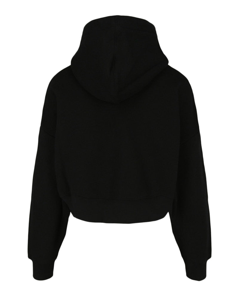 Palm Angels Shark Cropped Hoodie Black/White