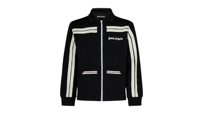 Palm Angels Shirt Collar Knit Track Jacket Black