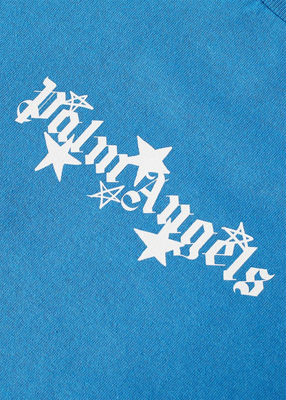 Palm Angels Shooting Stars Oversized T-Shirt Blue White
