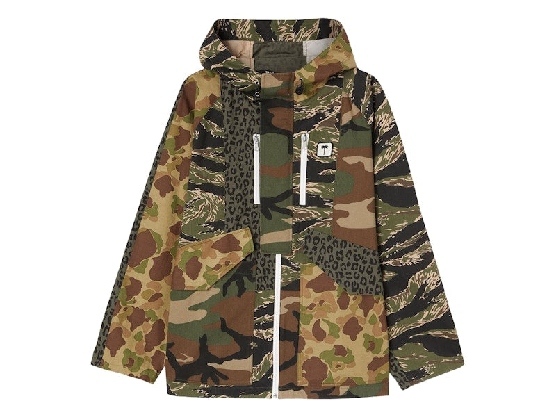Palm Angels Short PXP Mixed Print Parka Military/Black