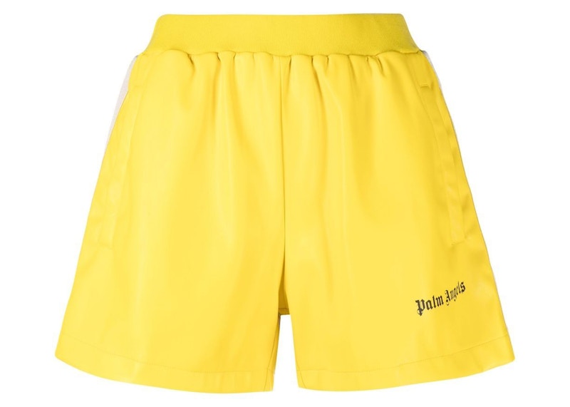Palm Angels Side Stripe Logo Shorts Yellow
