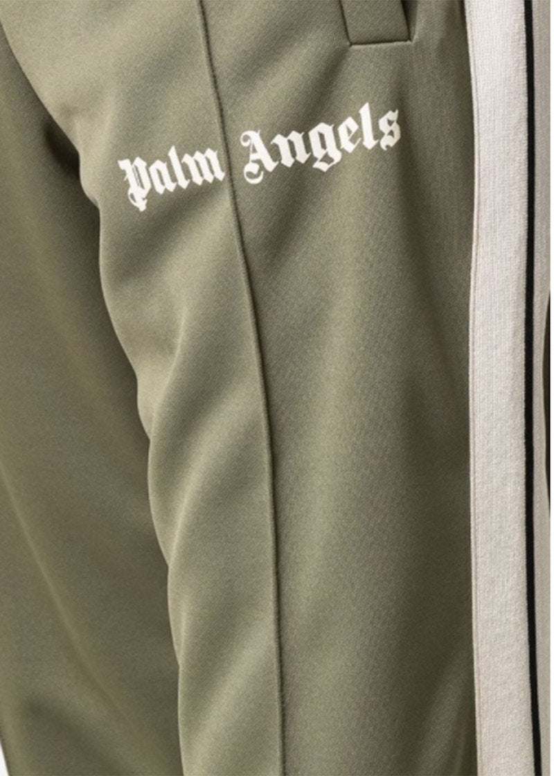 Palm Angels Side Stripe Slim Fit Track Pants Military Off White