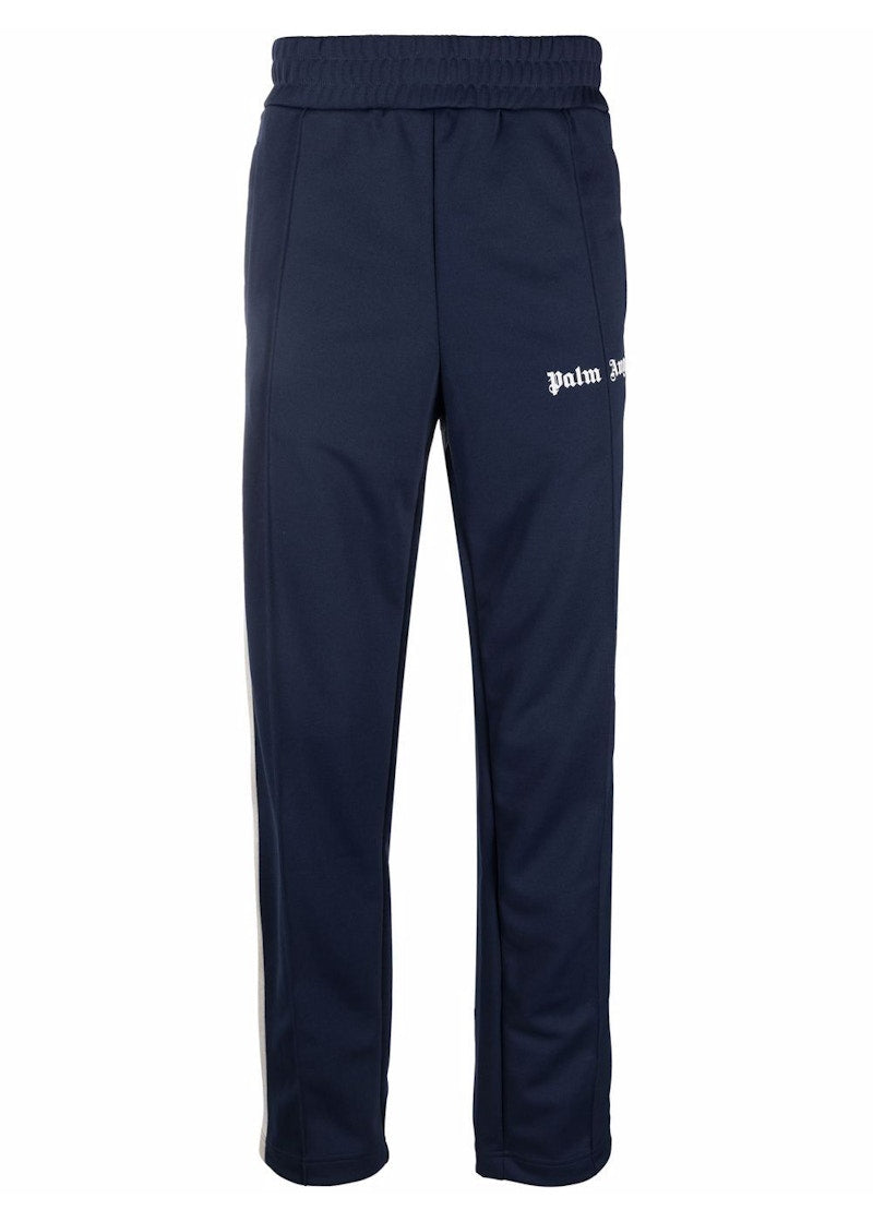 Palm Angels Side Stripe Straight Leg Track Pants FW 21 Navy Blue White
