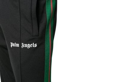 Palm Angels Side Stripe Track Straight Fit Pants Black/Green/Red