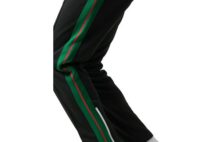 Palm Angels Side Stripe Track Slim Fit Pants Black/Red/Green