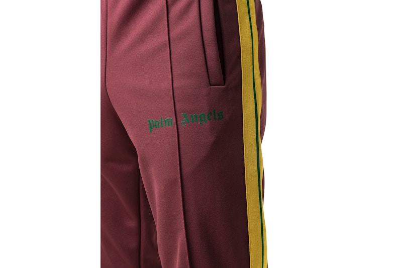 Palm Angels Side Stripe Track Pants Burgundy/Yellow/Green