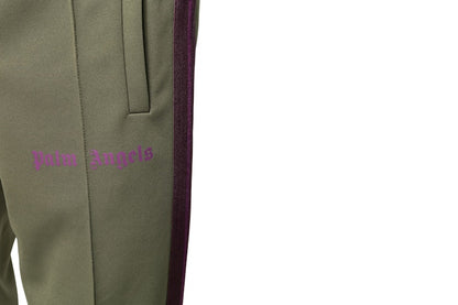 Palm Angels Side Stripe Track Pants Military Green/Purple
