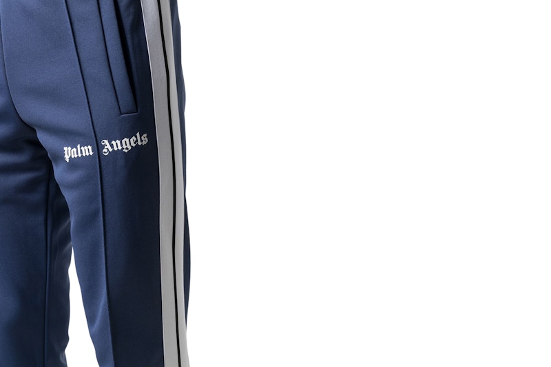 Palm Angels Side Stripe Track Pants Navy Blue/White