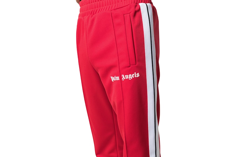 Palm Angels Side Stripe Track Pants Red/White