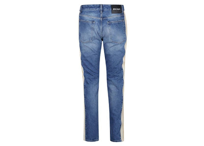 Palm Angels Side Striped Slim Fit Jeans Blue