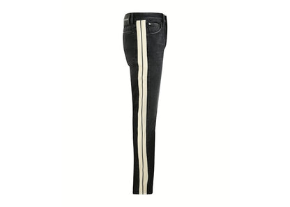 Palm Angels Side Striped Straight Fit Jeans Black/White