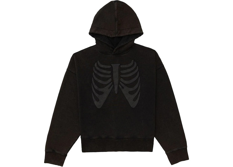 Palm Angels Skeleton Print Hoodie Black/Black