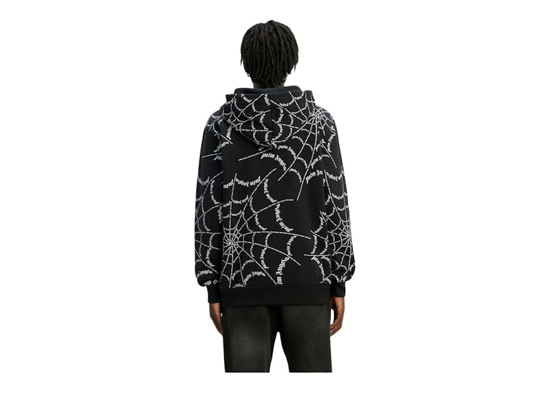 Palm Angels Spider Web Hoodie Black/Off White