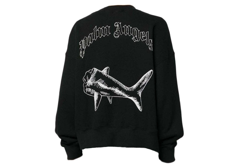 Palm Angels Split Shark Crewneck Black/Off White