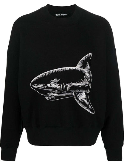 Palm Angels Split Shark Crewneck Black/Off White
