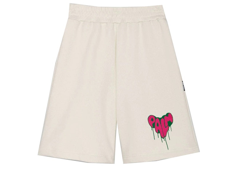 Palm Angels Spray Heart Shorts Off White
