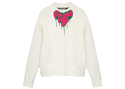 Palm Angels Spray Heart Sweatshirt Off White