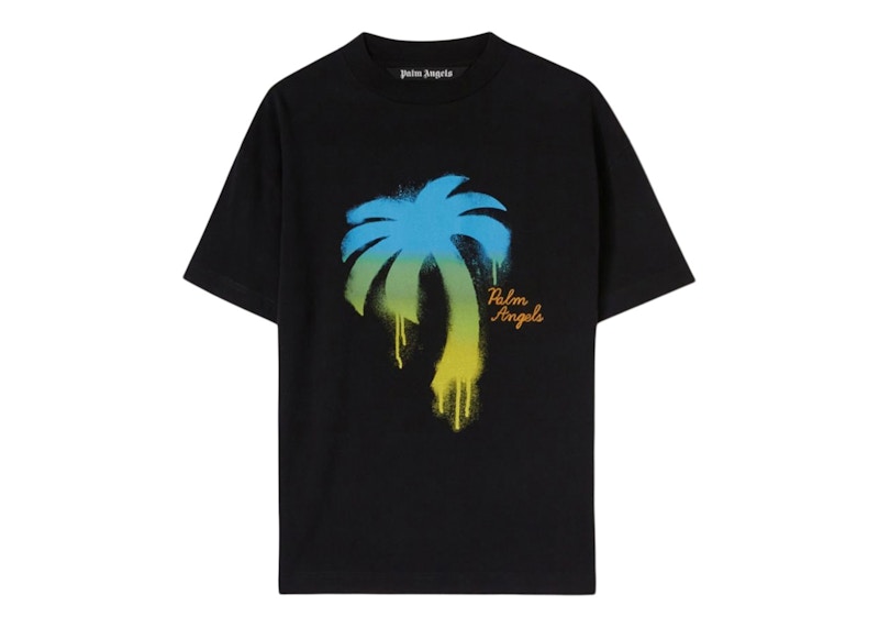 Palm Angels Sprayed Palm Classic T-Shirt Black/Green