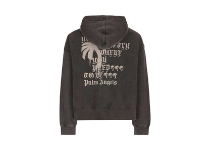 Palm Angels Statement Monogram Hoodie Black/Dark Grey