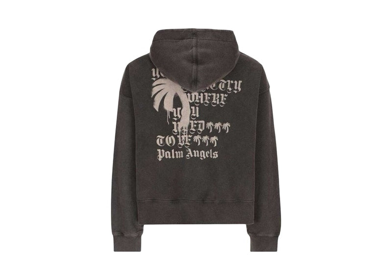 Palm Angels Statement Monogram Hoodie Black/Dark Grey
