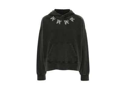 Palm Angels Statement Monogram Hoodie Black/Dark Grey