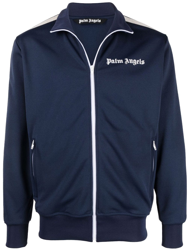 Palm Angels Striped Sleeve Track Jacket Navy White