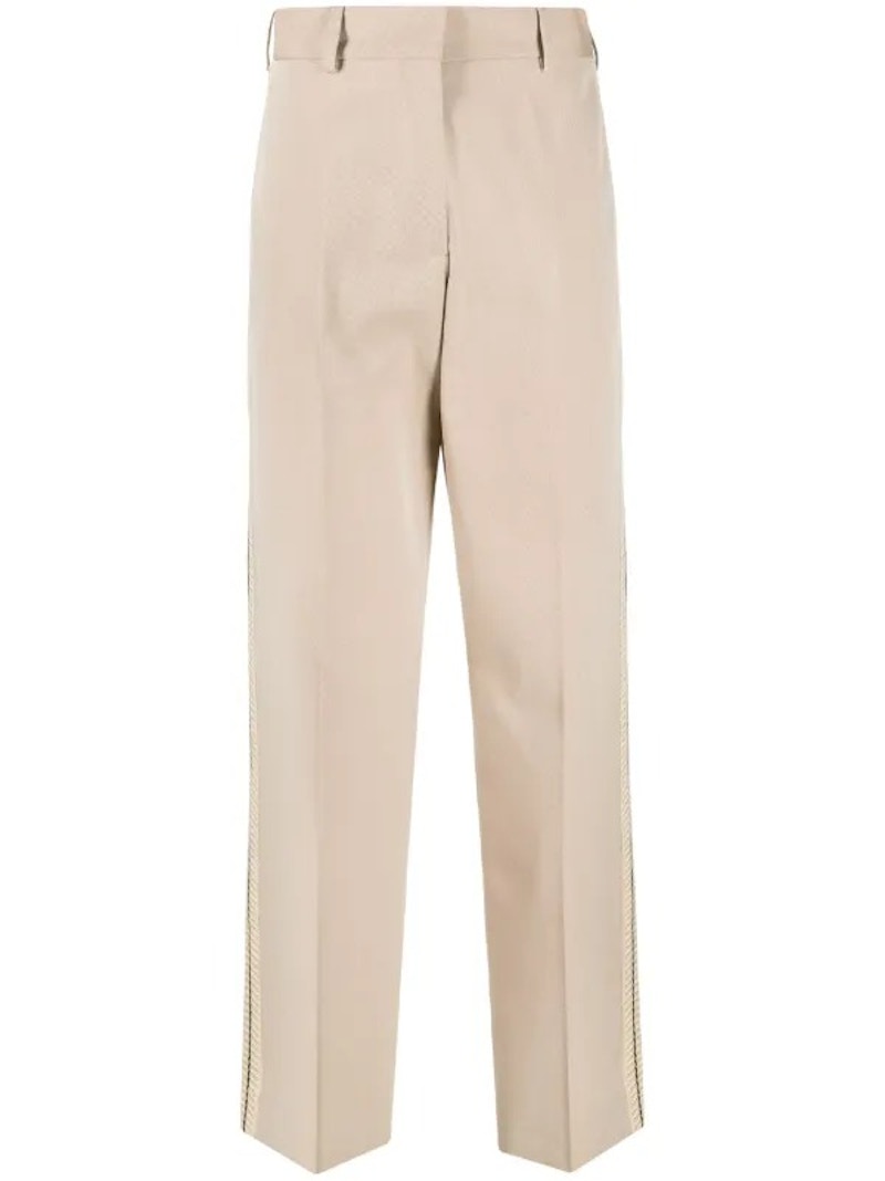 Palm Angels Tab Knit Suit Pants Beige