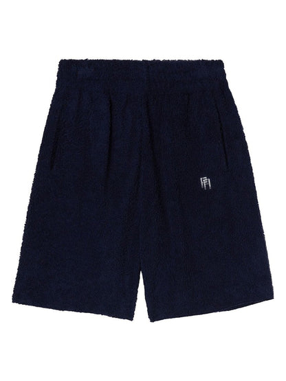 Palm Angels Terry Shorts Navy Blue/White