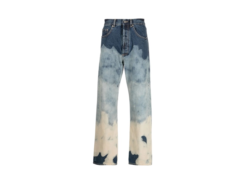 Palm Angels Tie-Dye Straight Fit Jeans Blue/White