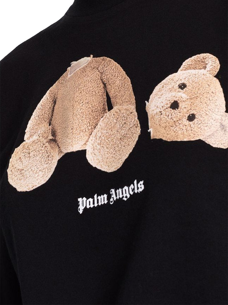 Palm Angels Womens Bear Cropped T-Shirt Black/Brown