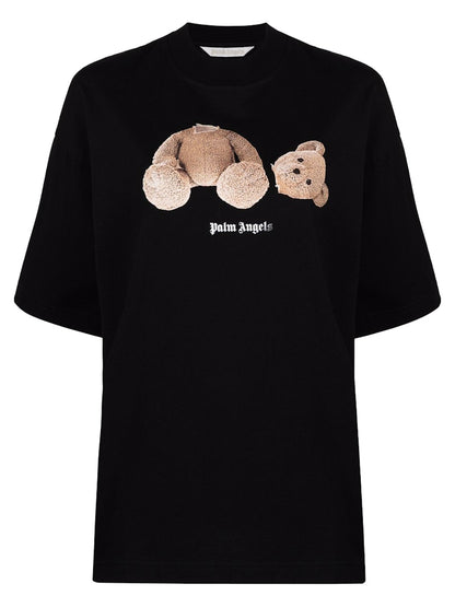 Palm Angels Womens Bear Loose T-Shirt Black/Brown