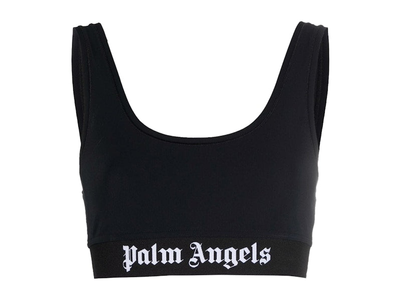 Palm Angels Womens Logo Bra Black/White