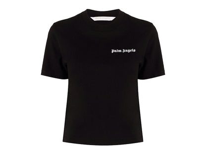 Palm Angels Womens Logo Fitted T-Shirt Black/White