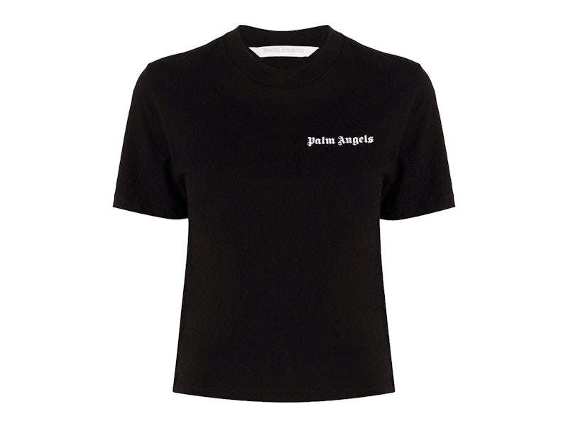 Palm Angels Womens Logo Fitted T-Shirt Black/White
