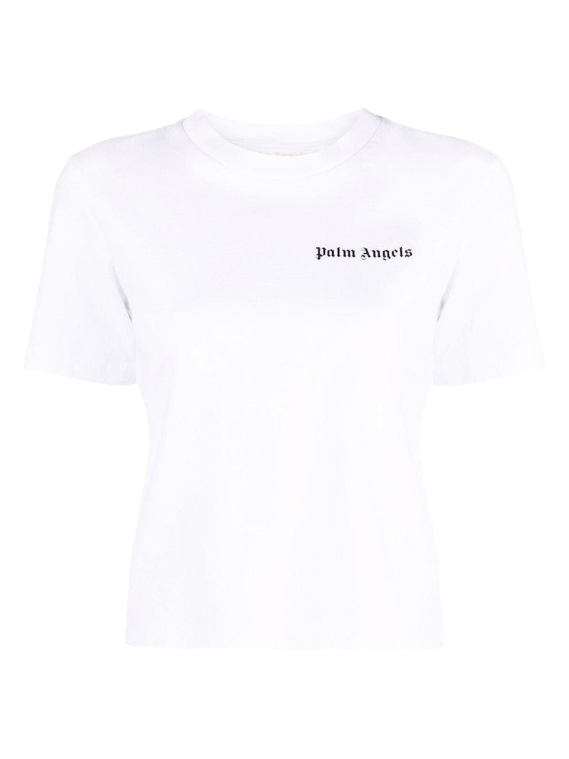 Palm Angels Womens Logo Fitted T-Shirt White/Black