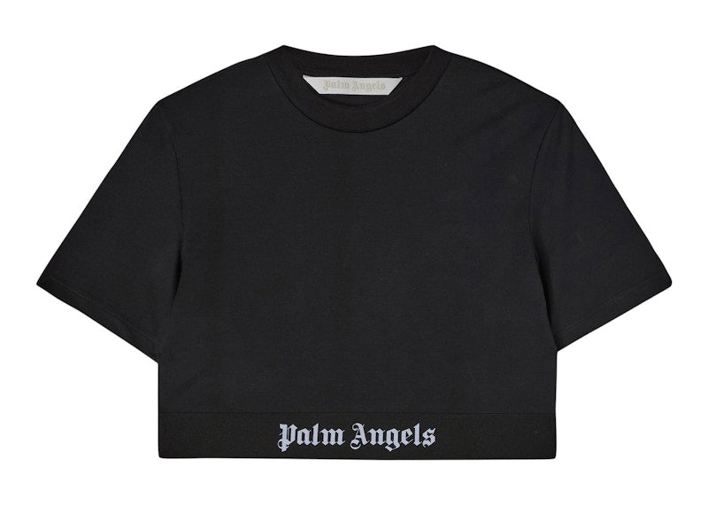 Palm Angels Women's Logo Tape Cropped T-Shirt Black/White