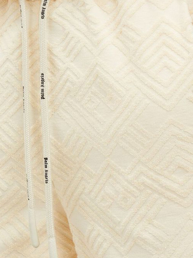 Palm Angels Womens Monogram Terry Shorts Off White/Off White
