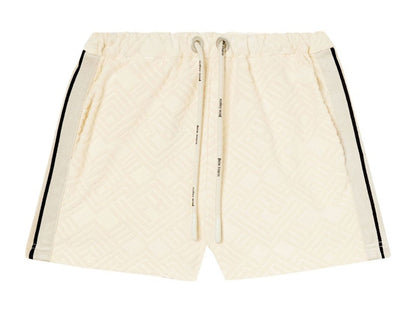 Palm Angels Womens Monogram Terry Shorts Off White/Off White