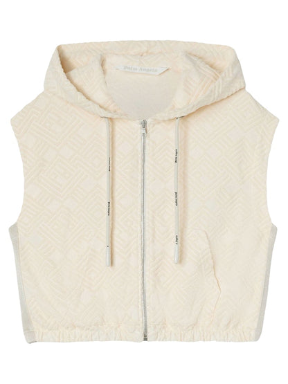 Palm Angels Womens Monogram Terry Vest Off White/Off White