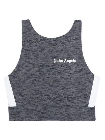 Palm Angels Womens Track Top Melange Grey/Black/White