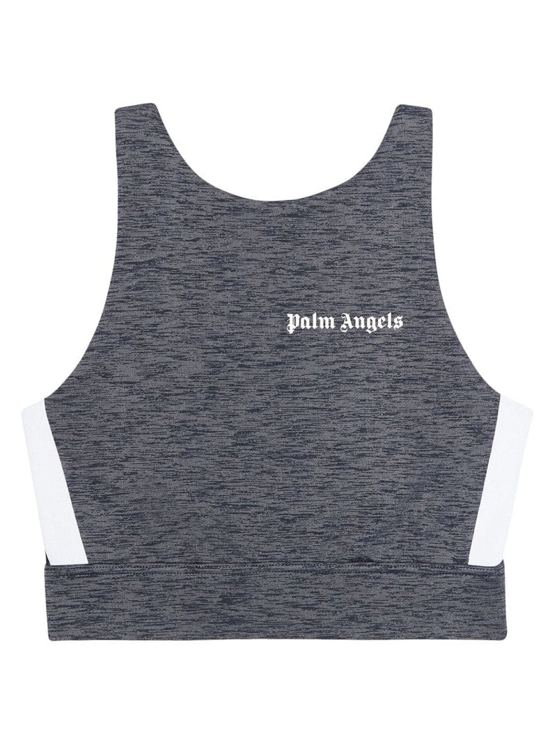 Palm Angels Womens Track Top Melange Grey/Black/White