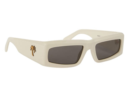 Palm Angels Yreka Sunglasses White Dark Grey Grey (PERI055S24PLA0010107)