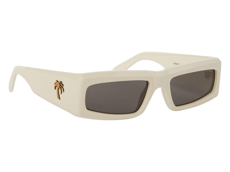 Palm Angels Yreka Sunglasses White Dark Grey Grey (PERI055S24PLA0010107)
