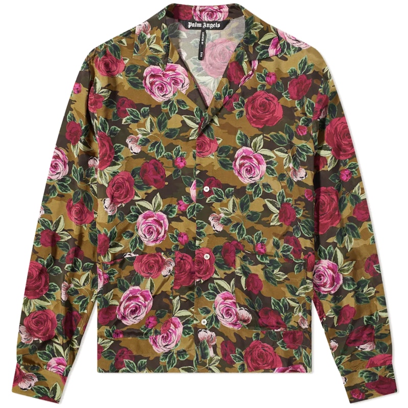 Palm Angels x END Allover Camo Rose Pajama Shirt Red