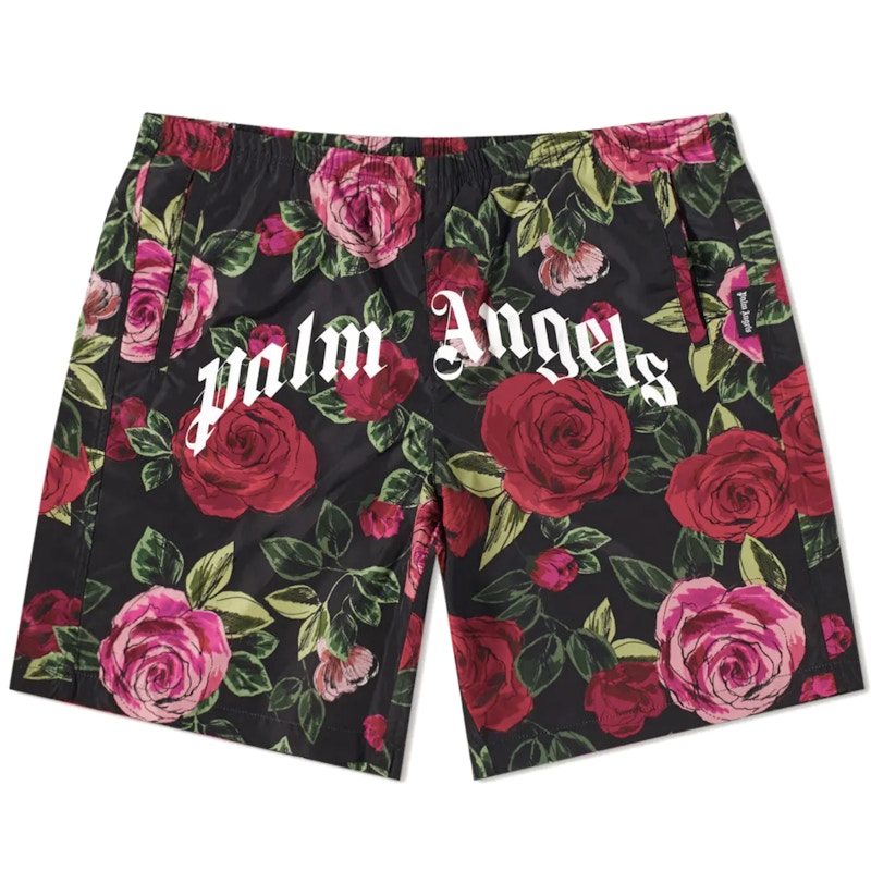 Palm Angels x END Allover Rose Swim Shorts Red