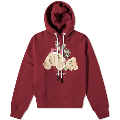 Palm Angels x END Bear Rose Hoodie Burgundy