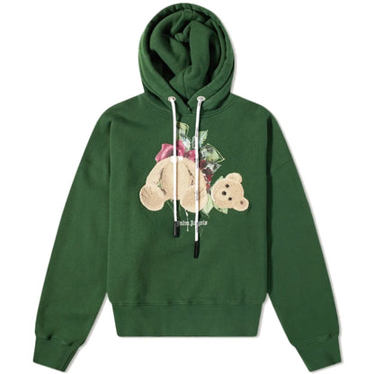 Palm Angels x END Bear Rose Hoodie Green