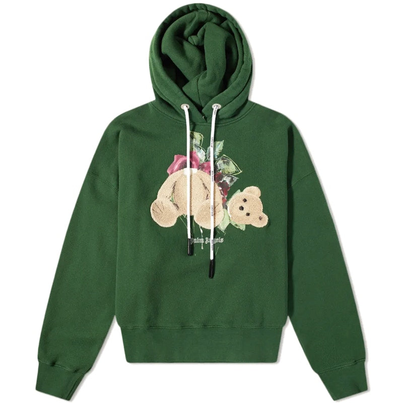 Palm Angels x END Bear Rose Hoodie Green